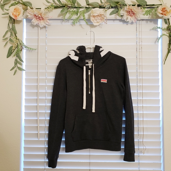 PINK Victoria's Secret Tops - PINK Victoria's Secret - Dark Gray Hoodie